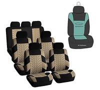 FH Group - FH-FB071217 - Juego Completo de Fundas para Asiento para Camiones, Furgonetas o todoterrenos con Tres Filas de Asientos - Compatibles con airbags y Asientos Traseros divididos