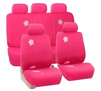 FH Group Full diseño de Flores - Juego de Fundas de Asiento de Coche, Color Rosa