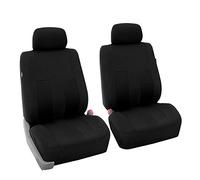 FH GROUP Fundas de Asiento de Coche a Rayas llamativas, Ajuste Universal, Respaldo bajo y Delantero, compatibles con Bolsa de Aire, Fundas de Asiento Lavables para SUV, sedán, Furgoneta, Color Negro