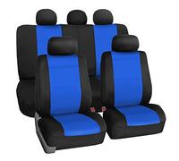 FH GROUP Juego Completo de Fundas de Asiento de automóvil, de Neopreno, Ajuste Universal, Fundas de Asiento Delantero de Respaldo bajo, compatibles con Bolsa de Aire, Asiento Trasero Dividido,