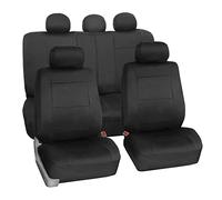 FH Group Juego Completo de Fundas de Asiento de automóvil, de Neopreno, Ajuste Universal, Fundas de Asiento Delantero de Respaldo bajo, compatibles con Bolsa de Aire, Asiento Trasero Dividido, Funda