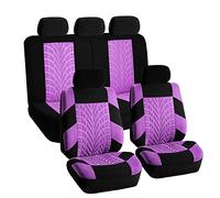 FH GROUP Juego Completo de Fundas de Asiento de automóvil de Tela, Ajuste Universal, Fundas de Asiento Delantero de Respaldo bajo, compatibles con Bolsa de Aire, Asiento Trasero
