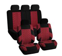 FH Group Juego Completo de Fundas de Asiento de Coche de Tela, Ajuste Universal, Funda de Asiento Delantero con Respaldo bajo, Compatible con Bolsa de Aire, Asiento Trasero Dividido,