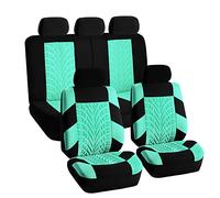FH GROUP Juego Completo de Fundas de Asiento de Coche de Tela, Ajuste Universal, Fundas de Asiento Delantero de Respaldo bajo, compatibles con Bolsa de Aire, Asiento Trasero de Banco