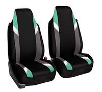 FH Group Juego de fundas de asiento de automóvil de tela color menta para asientos de cubo, 1 pieza, ajuste universal, compatibles con bolsa de aire, fundas de asiento de automóvil para SUV, fundas de