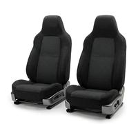 FH GROUP Juego de Fundas de Asiento de Coche con Respaldo Alto clásico de Tela para Regalo, fácil de Instalar, Ajuste Universal para Coches, Camiones y SUV (Negro) FB102102