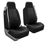 FH Group Juego de Fundas de Asiento Delantero de Tela para Asientos de Cubo, 1 Pieza, Ajuste Universal, Fundas de Asiento Lavables para SUV, sedán, Furgoneta, Color Negro