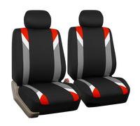 FH Group - Juego de fundas de tela para asientos delanteros de coche, respaldo bajo, reposacabezas extra ble, ajuste universal, compatible con ai