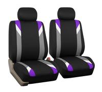 FH Group - Juego de fundas de tela para asientos delanteros de coche, respaldo bajo, reposacabezas extra ble, ajuste universal, compatible con ai