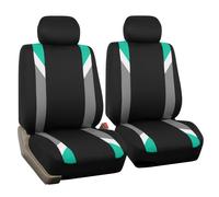 FH Group - Juego de fundas de tela para asientos delanteros de coche, respaldo bajo, reposacabezas extra ble, ajuste universal, compatible con ai