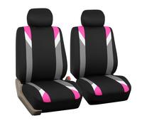 FH Group - Juego de fundas de tela para asientos delanteros de coche, respaldo bajo, reposacabezas extra ble, ajuste universal, compatible con ai