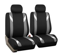 FH Group - Juego de fundas de tela para asientos delanteros de coche, respaldo bajo, reposacabezas extra ble, ajuste universal, compatible con ai