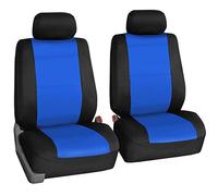 FH Group Juego de Fundas para Asientos Delanteros de automóvil, de Neopreno, Color Azul, para Asientos de Respaldo bajo con reposacabezas extraíbles, Ajuste Universal, compatibles con Bolsa de Aire,