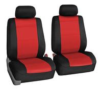 FH GROUP Juego de Fundas para Asientos Delanteros de automóvil, de Neopreno, Color Rojo, para Asientos de Respaldo bajo con reposacabezas extraíbles, Ajuste Universal, compatibles con Bolsa de Aire,