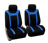 FH GROUP Juego de Fundas para Asientos Delanteros de automóvil, de Tela Azul, para Asientos de Respaldo bajo con reposacabezas extraíbles, Ajuste Universal, compatibles con Bolsa de Aire para SUV,
