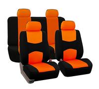 FH Group Protectores de Asiento FB050 Naranja 114, Pack Completo, Naranja, Ocho Unidades