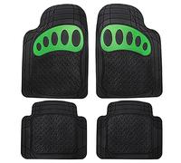 FH Group Tapetes de Goma para automóvil, diseño de Huella Resistente, Juego Completo de Ajuste Universal, tapetes a Prueba de Clima, tapetes recortables para la mayoría de sedanes, SUV, Camiones,