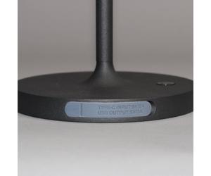 FH Lighting Lámpara de mesa LED con batería Flus, negro/blanco