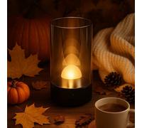 FH Lighting Lámpara de mesa LED recargable Fenya, negro/gris humo Altura 14 cm IP54