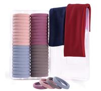 FHALLYNN Juego de 40 cintas para el cabello para mujer, diademas para mujer, con 40 bandas para el cabello y lazos elásticos para el cabello, 2 diademas gruesas para cabello grueso (2 pulgadas neutro