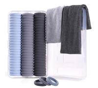 FHALLYNN Lazos para el cabello sin daños, juego de diademas para mujer con 72 bandas para el cabello y elásticos para el cabello de mujer, 2 diademas para mujer, todo empaquetado en un estuche de