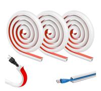 FHBHJNATC Canaleta Cables Pared Adhesivo PVC, Canaletas para Cables Adhesivas Blanco, Tapa Cables Pared, Bandejas Portacables Autoadhesivas para Ocultar Cables en Paredes y Suelos