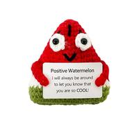 FHBHJNATC Muñecas De Punto, Figura De Peluche, Muñeca Positiva Tejida, Animar A Un Amigo Regalo, Animar Decoraciones De Fiesta Regalo De Despedida Colega (Rojo)