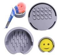 FHBHJNATC Soporte Estropajo Fregadero, Porta estropajos Fregadero, Soporte Esponja Fregadero Gel de sílice, Viene con una Ventosa para una Variedad de Esponjas, así como un Cepillo para Lavar Platos