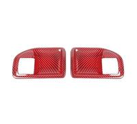 FHCBUTAE Manija Interior Coche Manija Puerta Interior 2 Puertas Cubierta Decorativa Pegatina Embellecedora Para Jeep Para Wrangler JK 2011-2017(Red Carbon Grain)