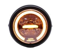 FHCBUTAE Señales Giro Retro Faro LED Motocicleta De 5,75" Para CG125 Faro Delantero(AMBER)