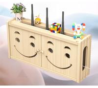 FHCSAO - Caja para enrutador WiFi, 1 estante, estilo minimalista, de madera, montaje en pared, características de seguridad, disipación de calor, diseño hueco