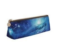 FHEBNDS Blue Universe Space Galaxy - Neceser de maquillaje para mujeres y hombres, estuche grande para lápices estéticos, monedero, bolsa de cosméticos de piel con cremallera, organizador de oficina