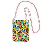 FHEBNDS Bolso cruzado con patrón brillante de confeti para mujer, bolso pequeño de viaje para teléfono celular, monederos para hombre, negro, rosa, talla única