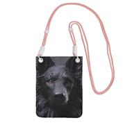 FHEBNDS Bolsos cruzados negros de pastor alemán para mujer, bolso pequeño de viaje para teléfono celular, cartera para hombre, negro, rosa, talla única
