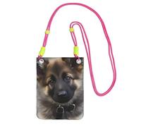 FHEBNDS Lindos bolsos cruzados de pastor alemán para mujer, bolso pequeño de viaje para teléfono celular, monederos para hombre, color negro, fucusia, talla única