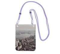 FHEBNDS Mumbai City - Bolsos cruzados para mujer, a la moda, pequeña, de viaje, para teléfono celular, monederos para hombre, color negro, morado, talla única