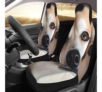 FHEDVBN Juego de 2 fundas de asiento delantero de coche con foto de perro, protector de asiento de automóvil de lujo, impermeable, antideslizante, universal, protector de asiento delantero de