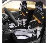 FHEDVBN Juego de 2 fundas de asiento delantero de coche con llave de piano, protector de asiento de automóvil de lujo, impermeable, antideslizante, funda de cojín universal para asientos delanteros de