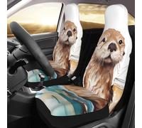FHEDVBN Sea Otter - Juego de 2 fundas de asiento delantero de automóvil, protector de asiento de automóvil de lujo, impermeable, antideslizante, universal, protector de asiento delantero de automóvil