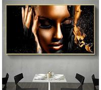 Fheeao african Woman Diamond Painting Kits for Adults, DIY 5D Diamond Art Girl Diamond Painting Kit Square Full Drill Diamond Dots Gem Crystal Art Kits for Home Wall Room Decor 13.7x32.3 Inch/35x80cm