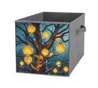 FHESDCW Lanterns Hang from The Trees - Caja de almacenamiento plegable con asas, cubos de almacenamiento Oxford duraderos, 1 organizador de armario plegable para el hogar, estante, oficina, viajes