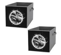 FHESDCW The Mysterious Burning of The Sun - Caja de almacenamiento plegable con asas, cubos de almacenamiento Oxford duraderos, 2 unidades organizadores plegables para el hogar, estante, oficina