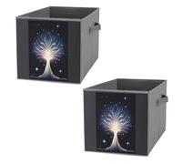 FHESDCW The Tree of Psychic Life - Caja de almacenamiento plegable con asas, cubos de almacenamiento Oxford duraderos, 2 organizadores plegables para el hogar, estantes, oficina, viajes