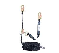 FHFallArrest Conjunto de línea de vida vertical de 50 pies con cuerda de acero de aleación, ganchos a presión, amortiguador de golpes, equipo de seguridad de cuerda de protección contra caídas, kit de