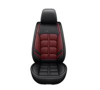 FHFB Fundas Asientos Coche Funda Cuero Asiento Coche para Ford para Everest para Fusion para Edge para Tourneo para Kuga para Mustang Protectores De Cojines Accesorios Interior(Negro Rojo)