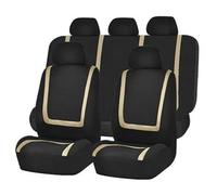 FHFB Fundas Asientos Coche Juego De Fundas Asiento Coche para VW para Polo 2013 para Golf 3 para Tiguan para Fox 1.6 2011 Protectores Accesorios Interior(9pcs Set Beige)