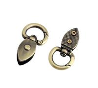 FHGSPQWM 2 cierres de resorte vintage para correa de bolsa, prácticos herrajes de metal, hebilla de liberación lateral segura con hebilla de resorte de acabado antiguo, CA