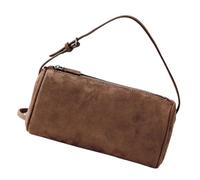 FHGSPQWM 2025 - Bolso de mano de ante de primera calidad, asa ergonómica, bolsa cruzada de hombro esencial para uso diario, elegante bolsa de trabajo para mujer, café, One Size