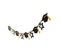 FHGSPQWM Banderín de fieltro colorido para graduación, 2 m de longitud, con cuentas de madera, banderines de tela para fiestas escolares, ceremonias, decoración percibida estándar para