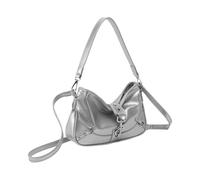 FHGSPQWM Bolso cruzado contemporáneo de piel sintética con correa ajustable para mujeres que buscan accesorios de moda, elegante bolsa de trabajo, Silver